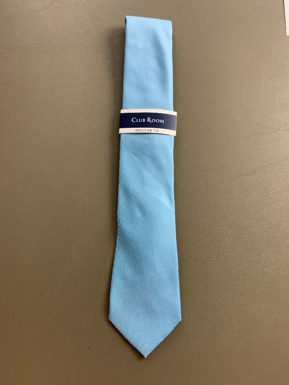 Club Room Men's 3.25'' 100% Polyester Neck Tie, Aqua Blue Textured Solid, OS